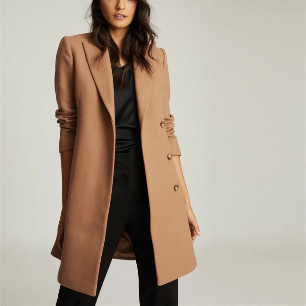Reiss Evie Wool Blend Mid Length Overcoat